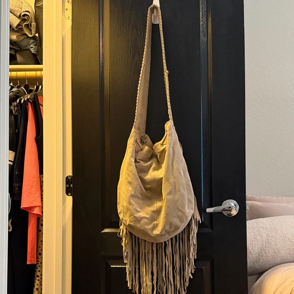 Suede Fringe Bucket Bag - Picture 8 of 13